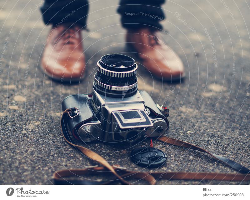 focus Leather Footwear lace-up shoes Esthetic Camera Floor covering Human being Lie lie around Old Vintage Subdued colour Shallow depth of field