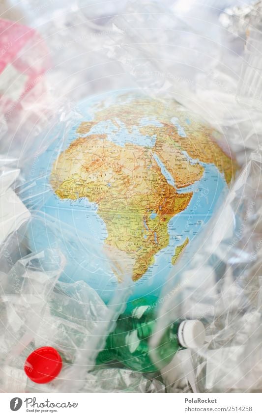 #A# World in the garbage Art Esthetic Earth Planet Sustainability Statue Plastic Plastic bag Plastic Sheeting Plastic world Packaging Packaging material Trash