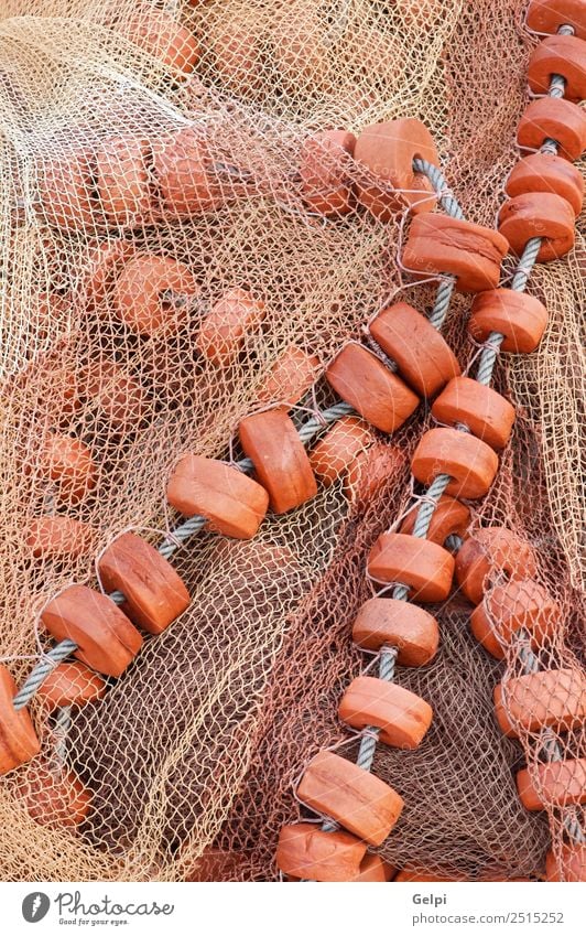 Detail of an old traditional fishing net Ocean Industry Rope Watercraft Tradition background ballast Buoy buoys catch cord cork craftsmanship drag equipment