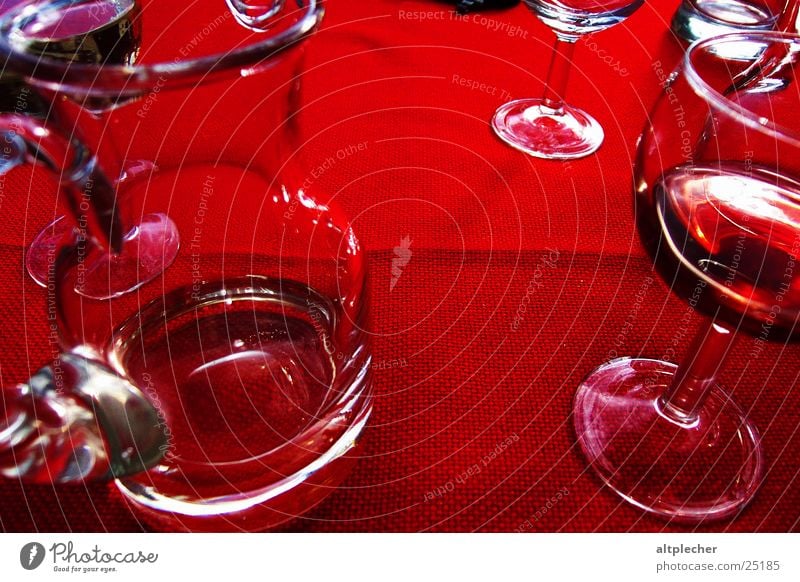 Red wine on red tablecloth Drinking Beverage Alcoholic drinks Glass Tablecloth