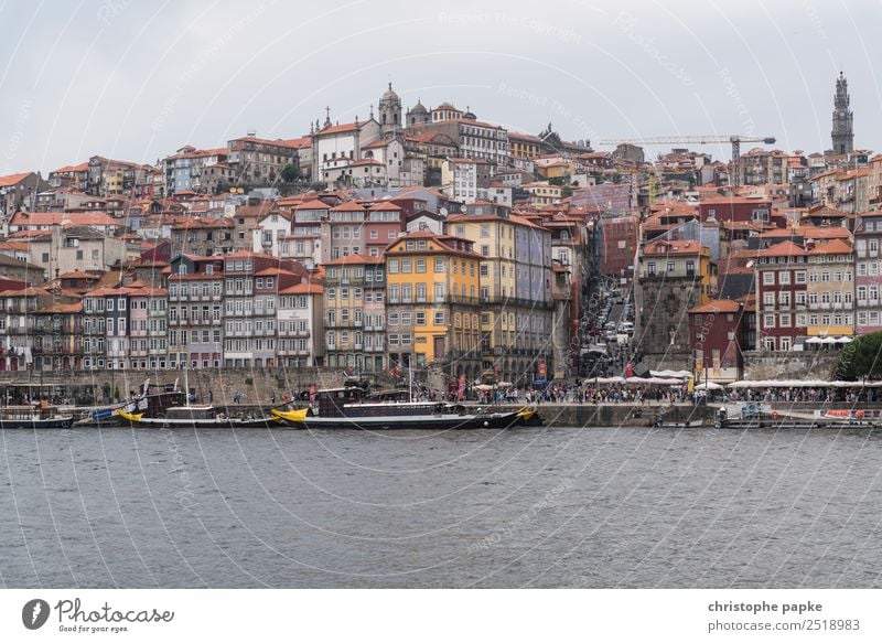 View of Porto's historic old town Vacation & Travel Trip City trip Sky Clouds Coast River bank Portugal Town Port City Downtown Old town Skyline