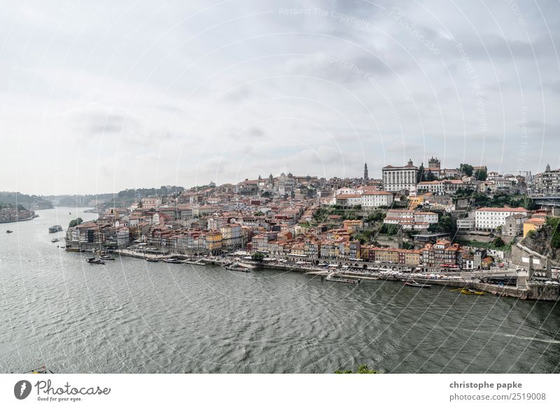 postage Vacation & Travel Far-off places Sightseeing City trip Water Sky Clouds Bad weather River bank Porto Portugal Europe Town Downtown Old town Skyline