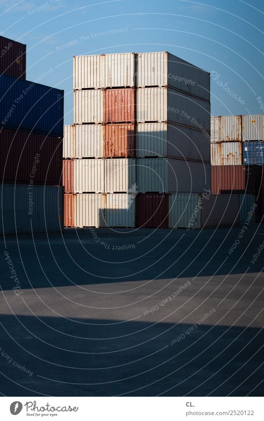 container Economy Industry Logistics SME Company Cloudless sky Beautiful weather Port City Deserted Container Complex Container terminal Container cargo