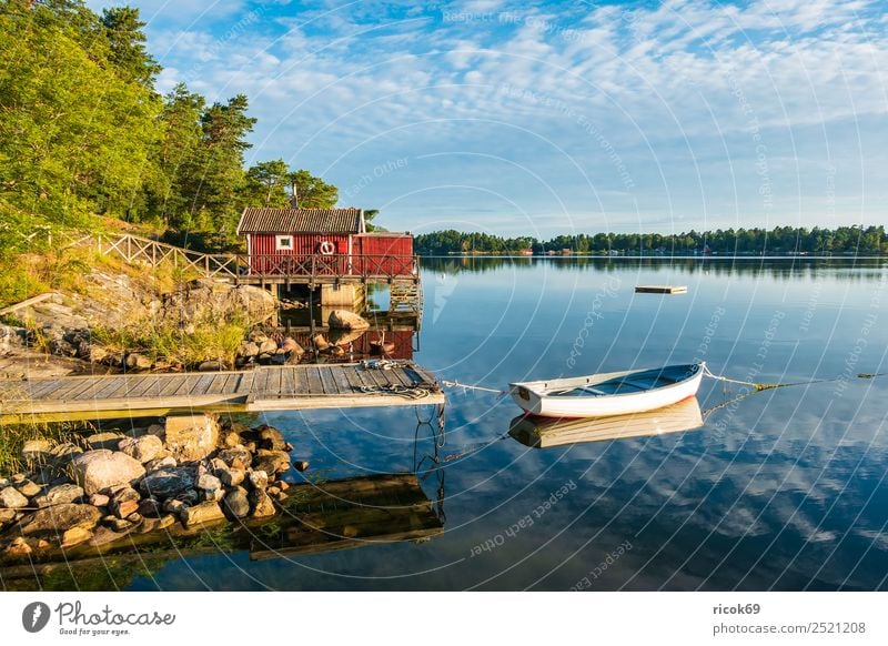 Archipelago off the Swedish coast of Stockholm Vacation & Travel Island House (Residential Structure) Nature Landscape Clouds Tree Coast Baltic Sea Architecture