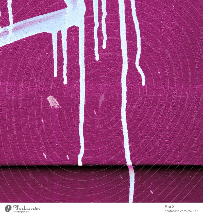 PINk Redecorate Graffiti Pink White Painting (action, work) Wall (building) Drop Dripping Dye Colour Colour photo Multicoloured Close-up Pattern