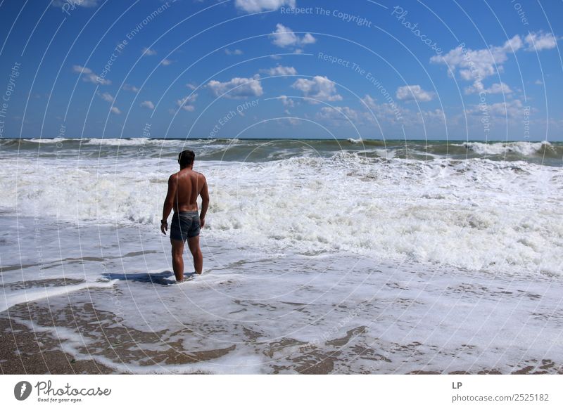 man and the ocean Lifestyle Athletic Fitness Wellness Harmonious Well-being Contentment Senses Relaxation Calm Leisure and hobbies Vacation & Travel