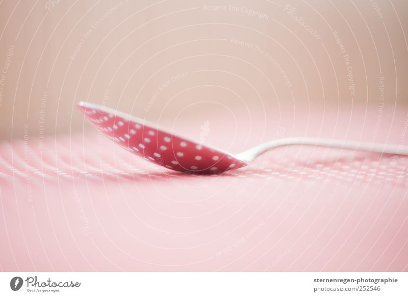 dots Style Table Kitchen Gastronomy Kitsch Odds and ends Metal Happiness Pink Red Spoon Table decoration Polka dot Macro (Extreme close-up) Colour photo