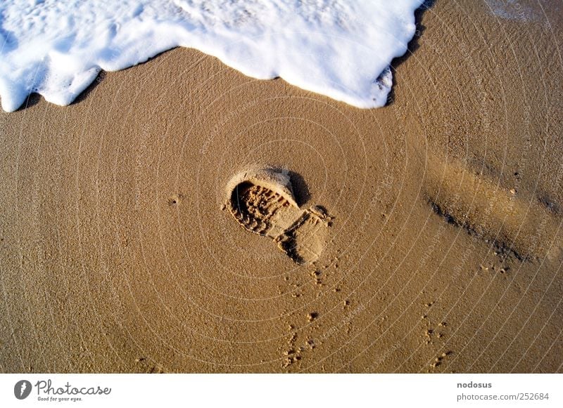 one step Vacation & Travel Sun Beach Ocean Island Feet Infinity Frustration North Sea Sylt rantum Water Footprint Wet Foam Sea water Sand Relaxation Waves