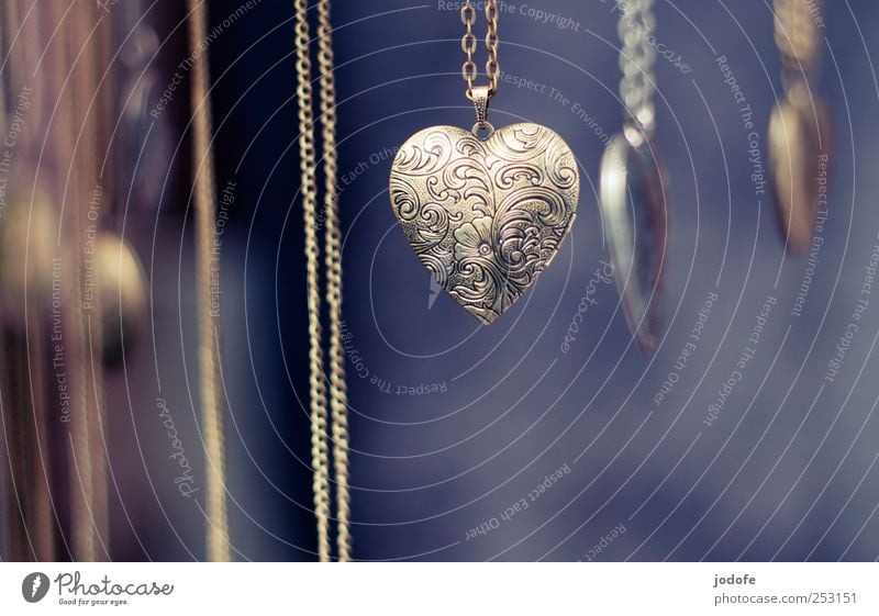 today: with heart Metal Gold Sign Heart Friendship Love Infatuation Gravure Inscribe Jewellery Chain old gold gem Odds and ends Kitsch Hope Pendant squiggled