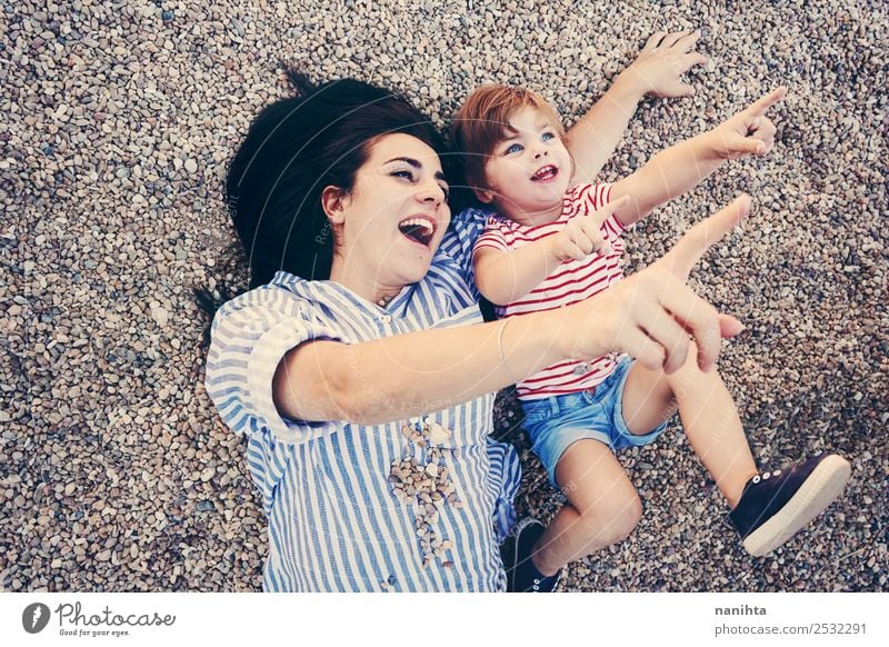 Mother and daughter having fun together Lifestyle Wellness Well-being Leisure and hobbies Parenting Education Human being Feminine Child Toddler Girl Woman