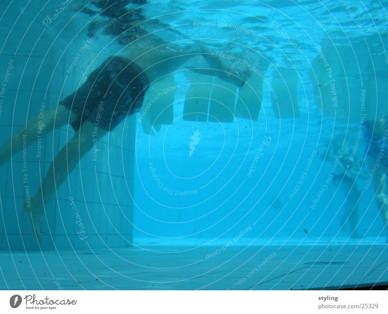 Underwater II Swimming trunks Boy (child) Deep Sports underwater Underwater photo Water Blue