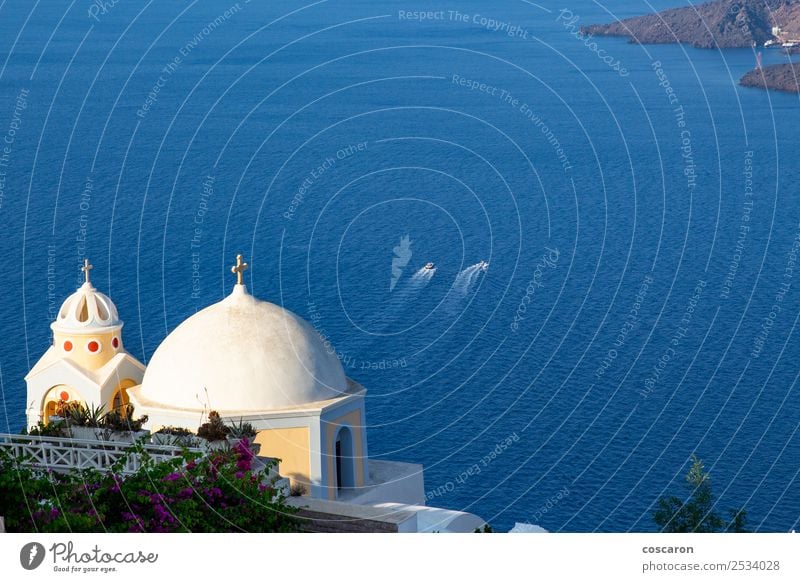 Church´s dome with a ocean backgroung at Santorini, Greece Beautiful Vacation & Travel Tourism Cruise Summer Ocean Island Culture Nature Landscape Water Sky