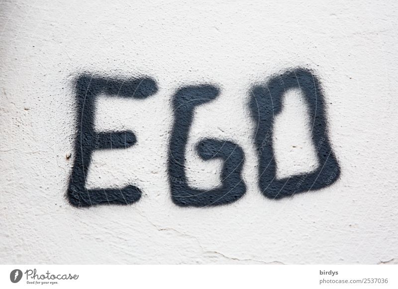 ego Wall (barrier) Wall (building) Characters Graffiti Authentic Simple Free Uniqueness Near Positive Gray Black White Love Humanity Truth High spirits