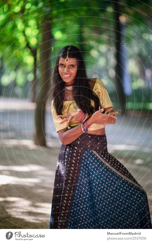 traditional indian woman portrait Happy Beautiful Woman Adults Hand Nature Park Fashion Clothing Dress Jewellery Smiling Gold Green Tradition Indian dancing