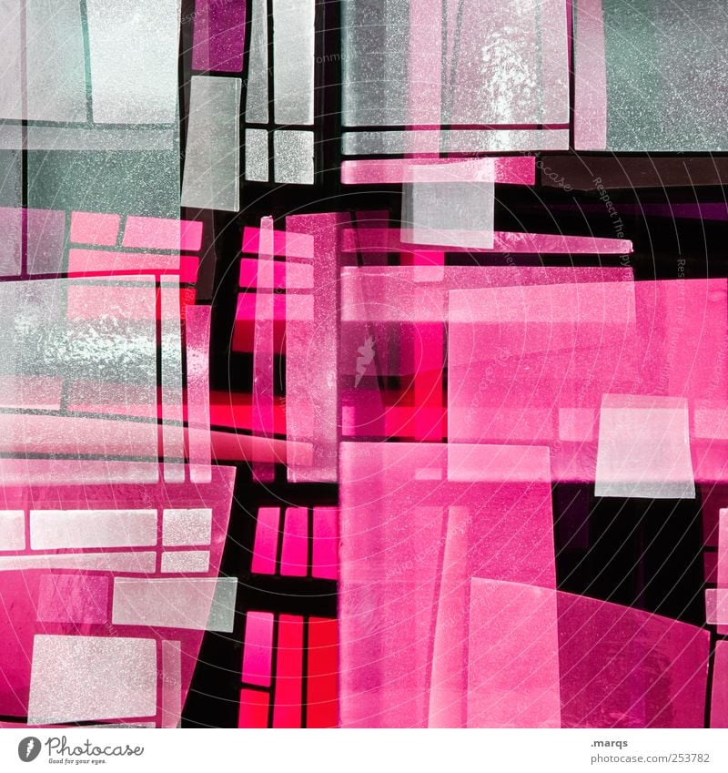 PINk Lifestyle Style Design Art Glass Line Illuminate Exceptional Cool (slang) Hip & trendy Uniqueness Pink Chaos Colour Whimsical Surrealism Decoration Mosaic