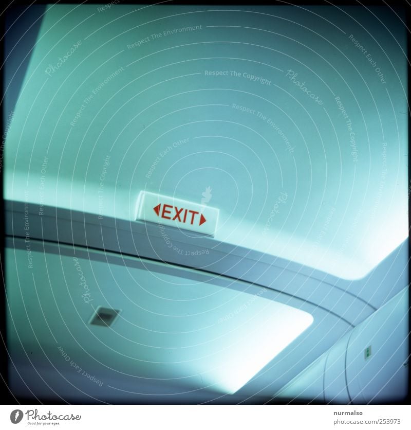 exit 1111 Lifestyle Vacation & Travel Tourism Far-off places Technology Art Aviation Airplane Passenger plane In the plane Characters Signs and labeling Signage