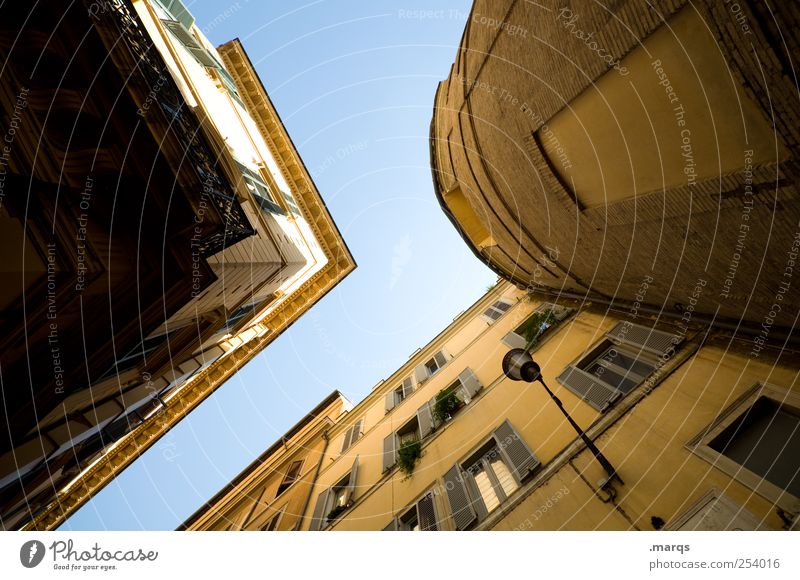 > Cloudless sky Rome Italy House (Residential Structure) Manmade structures Building Architecture Facade Window Sharp-edged Simple Large Tall Round Esthetic