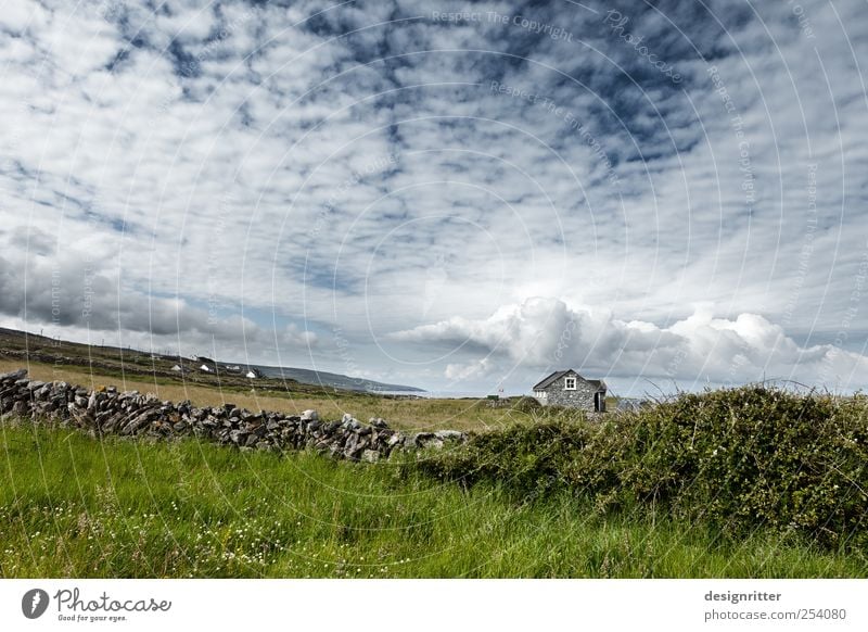 dreamland Environment Landscape Clouds Horizon Summer Climate Weather Beautiful weather Wind Meadow Hill Coast Ocean fanore Northern Ireland Village