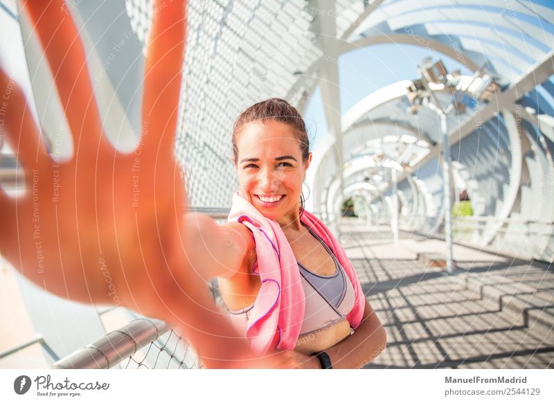 young woman runner Lifestyle Happy Sports Woman Adults Hand Smiling Authentic Modern Perspective pov immersive approachable Vantage point touch Gesture Runner