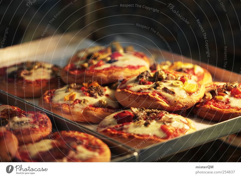 Pizza's ready. Lifestyle Esthetic Nutrition Fast food Italian Culinary Fresh Stovepipe Miniature Many Italy Dough Delicious Appetite Hot Unhealthy