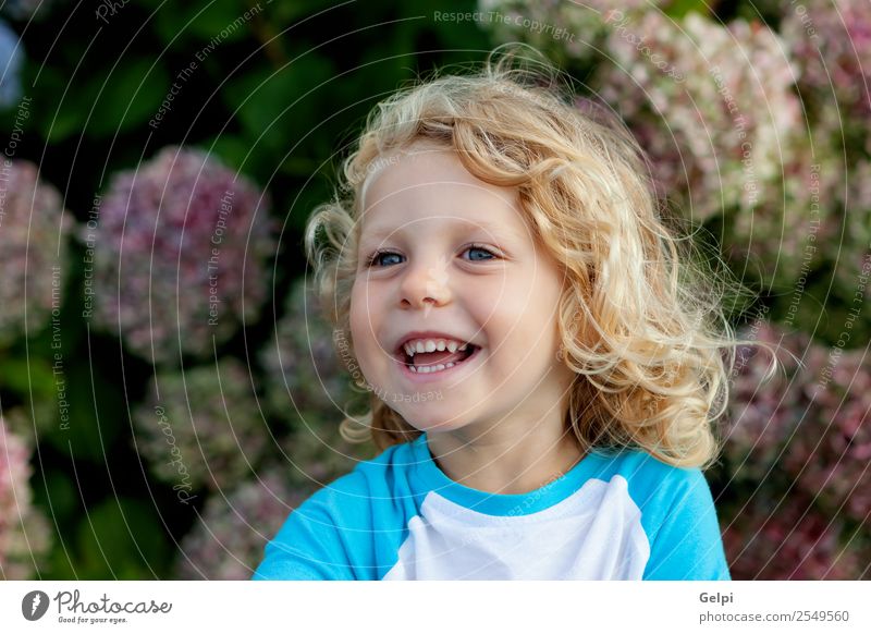 blond child Happy Beautiful Face Summer Child Human being Baby Boy (child) Man Adults Infancy Environment Nature Plant Flower Blonde Smiling Sit Small Long