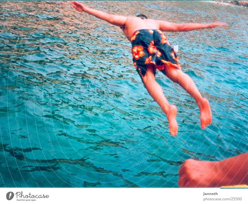 header Summer Ocean Vacation & Travel Jump Man Joy Sun fun spain