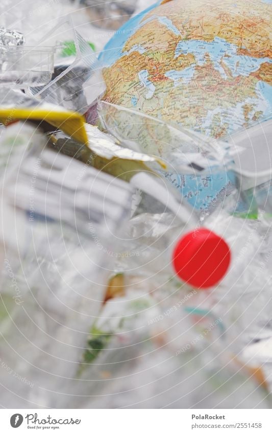 #A# Earth in the garbage Art Work of art Esthetic World heritage Map of the World Around-the-world trip Global Globe Trash Environmental pollution