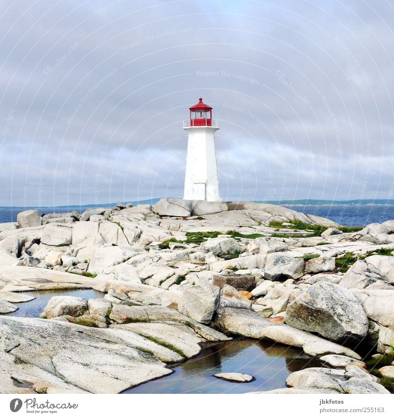 Peggy's Cove Landscape Elements Rock Tourist Attraction Exceptional Threat Far-off places Infinity Kitsch Blue White Lighthouse peggy`s cove Nova Scotia Canada