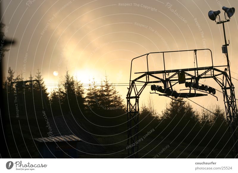 sunset in the black forest Ski lift Sunset Tree Clouds Black Forest Dream Mountain ambient