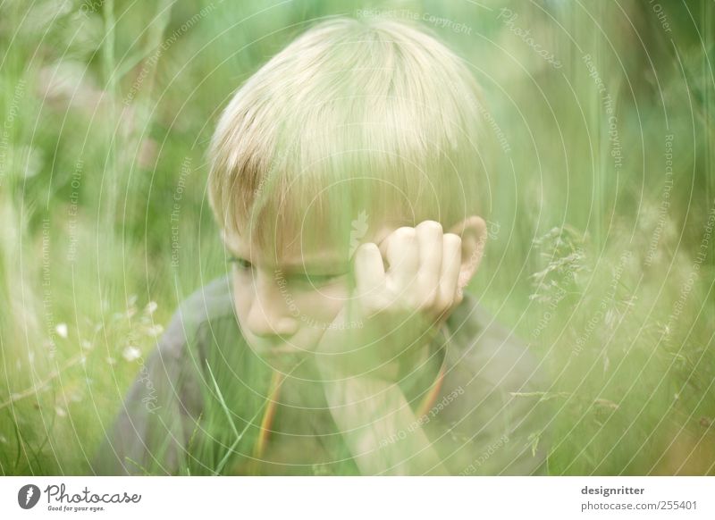 For you soll´s rain colorful pictures! Loser Human being Boy (child) Infancy 1 Grass Garden Meadow Blonde Rebellious Anger Boredom Sadness Grief Reluctance