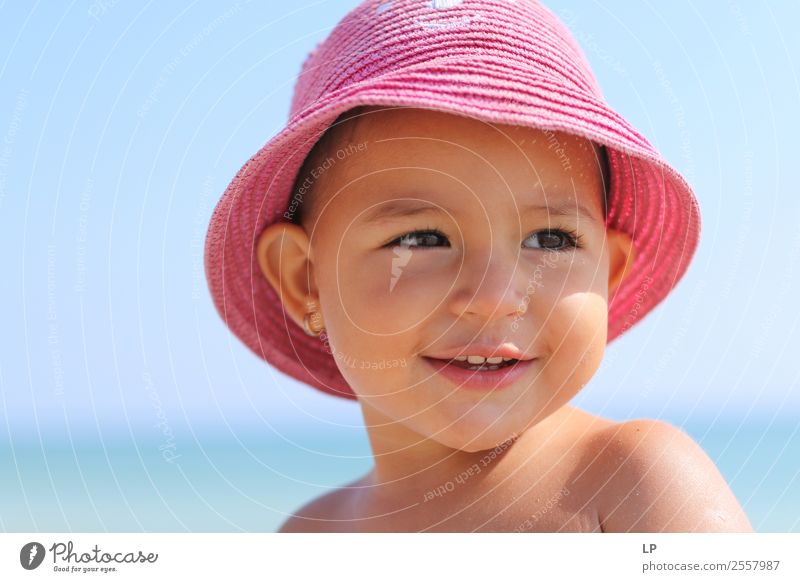 smiling baby with a pink hat Lifestyle Elegant Style Joy Beautiful Wellness Calm Leisure and hobbies Mother's Day Parenting Education Human being Child Baby