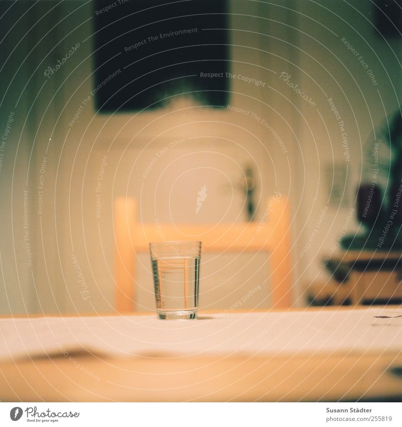 boat behind. Fasting Beverage Cold drink Glass Tumbler Chair Table Dinner table Door Analog Multicoloured Close-up Detail Deserted Shallow depth of field 1