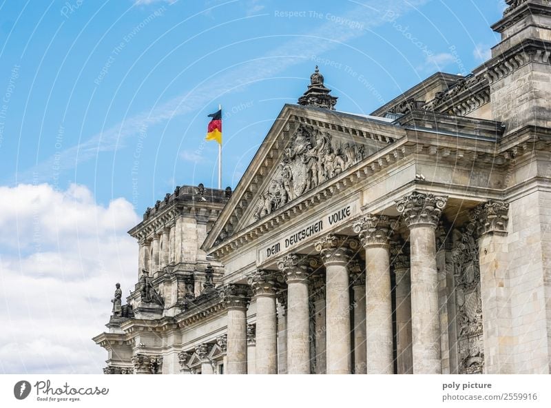 Reichstag (Bundestag) in Berlin Vacation & Travel Tourism Trip Summer Summer vacation Sky Clouds Beautiful weather Town Capital city Downtown Old town