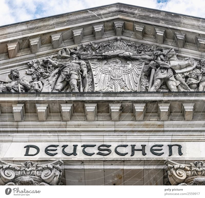 "The German People" - Reichstag Berlin Tourism Freedom Sightseeing City trip Summer vacation Town Capital city Downtown Old town Manmade structures Building