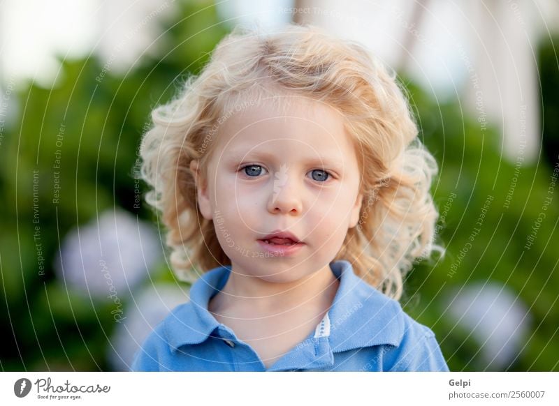 Beautiful boy three year old Happy Face Summer Child Human being Baby Boy (child) Man Adults Infancy Environment Blonde Smiling Sit Small Long Funny Natural