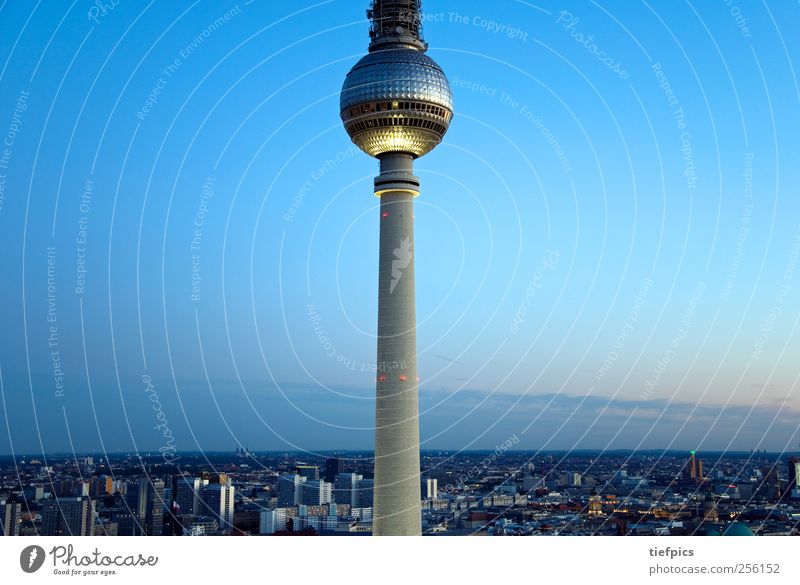 berlin seen from a bird's eye view Sightseeing Television Horizon Skyline High-rise Dome City hall Tourist Attraction Air Traffic Control Tower Flying Blue Red