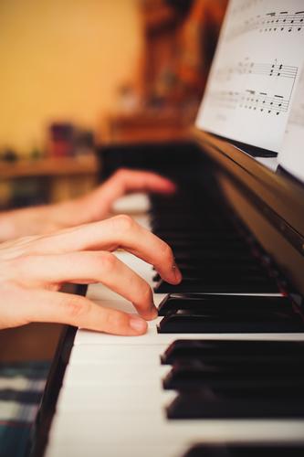 Close up of hands of person playing piano Piano Play piano Piano lessons Piano keyboard Piano keys Music play music Make music Classical Leisure and hobbies