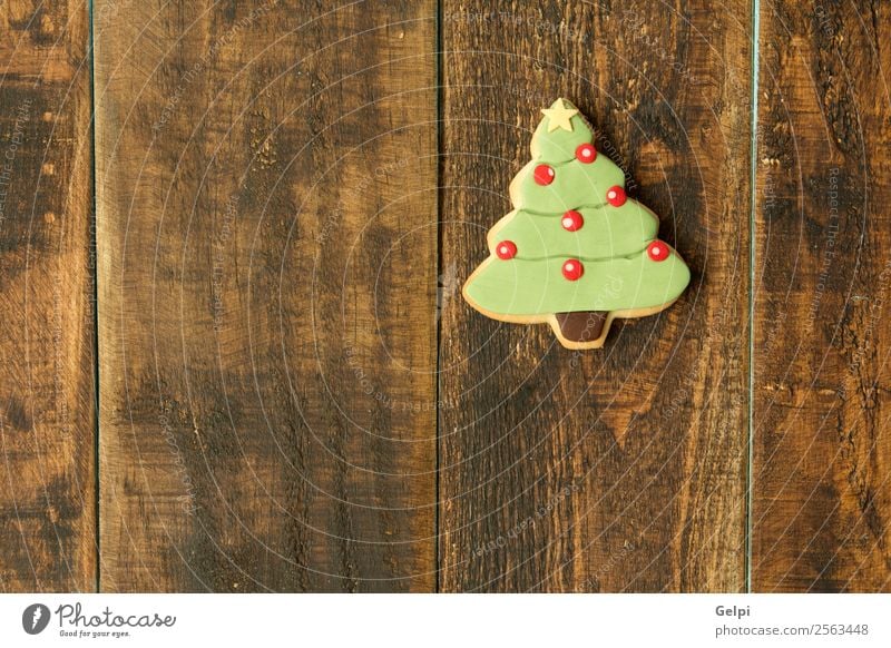 Delicious Christmas Cookies Dessert Herbs and spices Winter Decoration Table Feasts & Celebrations Christmas & Advent Tree Wood Ornament Brown Green Tradition