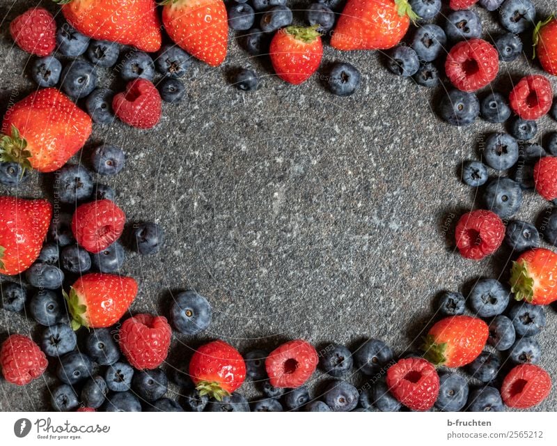 Fruity frame Food Organic produce Vegetarian diet Healthy Eating Fresh To enjoy Frame Delicious Candy Raspberry Strawberry Blueberry Berries Middle Kitchen