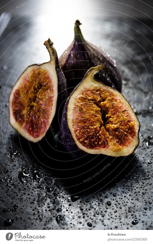 fresh figs - dark and moody Fruit Organic produce Vegetarian diet Slow food Healthy Eating Stone Drop Select Looking Aggression Exceptional Fresh Black Desire