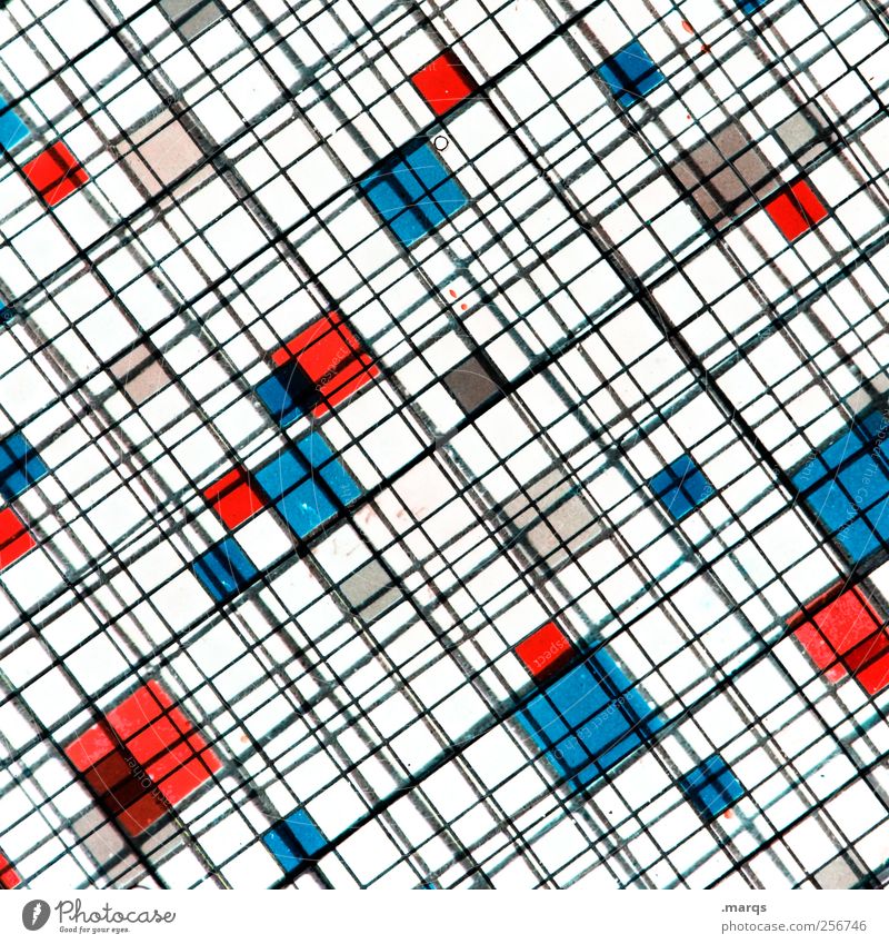 net Style Design Line Exceptional Cool (slang) Bright Hip & trendy Uniqueness Blue Red White Chaos Colour Advancement Network Illustration Double exposure