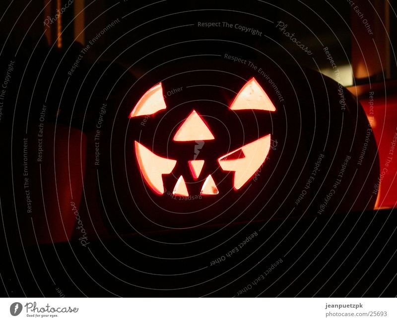 late Halloween Hallowe'en Obscure Pumpkin Face Frightening Lamp