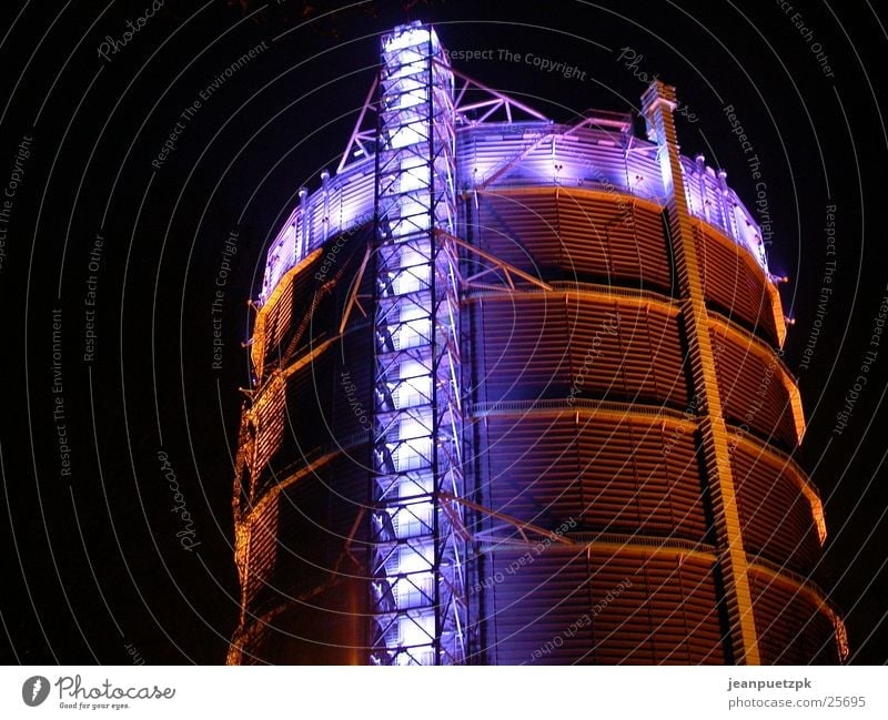 Gasometer Oberhausen Structural change Night Lighting Culture The Ruhr Architecture Industrial Photography