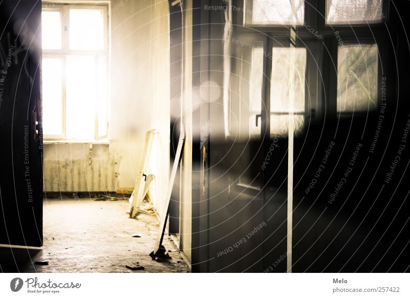 Broken Thoughts Deserted House (Residential Structure) Ruin Manmade structures Building Window Door Brown Yellow Gold Colour photo Interior shot Abstract