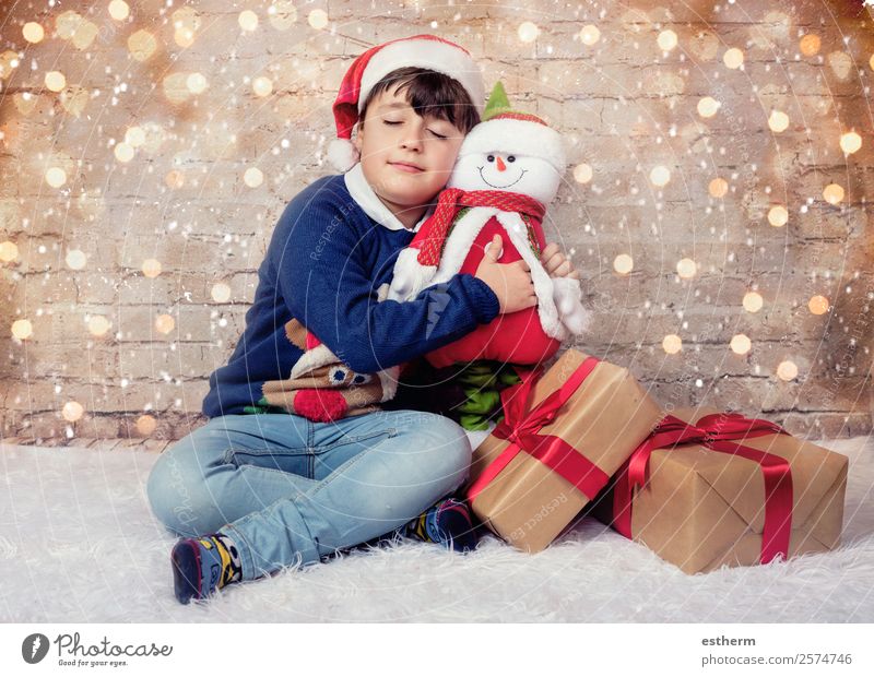 Happy child on Christmas eve Lifestyle Joy Winter Feasts & Celebrations Christmas & Advent New Year's Eve Human being Masculine Child Toddler Infancy 1