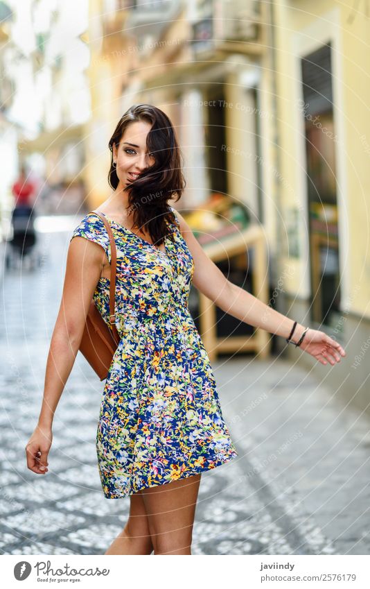 Happy young woman with blue eyes smiling outdoors Lifestyle Style Beautiful Hair and hairstyles Summer Human being Feminine Young woman Youth (Young adults)