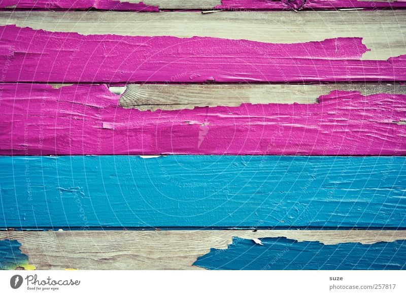 Miss Magenta flew over the sea Facade Wood Sign Line Stripe Dry Yellow White Colour Decline Transience Wall (building) Fence Wooden board Arch