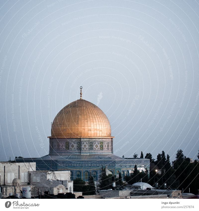 Dome of the Rock West Jerusalem Near and Middle East Israel Town Capital city Downtown Deserted Tower Manmade structures Building Architecture Domed roof