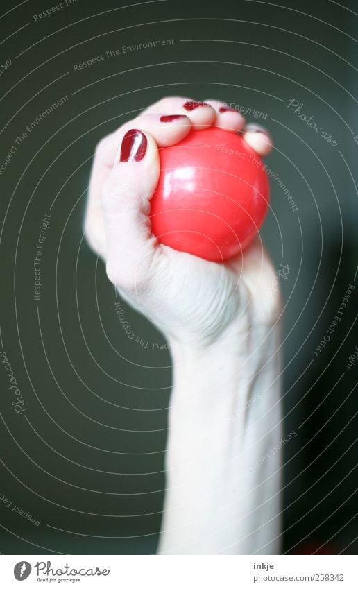 snatch Nail polish Leisure and hobbies Ball sports Hand Women`s hand Sphere Plastic Catch To hold on Throw Simple Elegant Round Feminine Red Emotions
