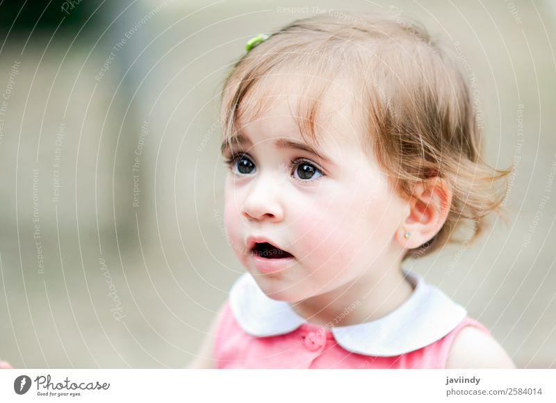 Adorable little girl playing in a urban park Lifestyle Joy Happy Beautiful Leisure and hobbies Playing Summer Child Human being Baby Toddler Girl Infancy Head 1